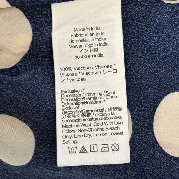 J. Crew Cap-Sleeve Top in Dot Crepe De Chine - Blue & White, L - Picture 8 of 8